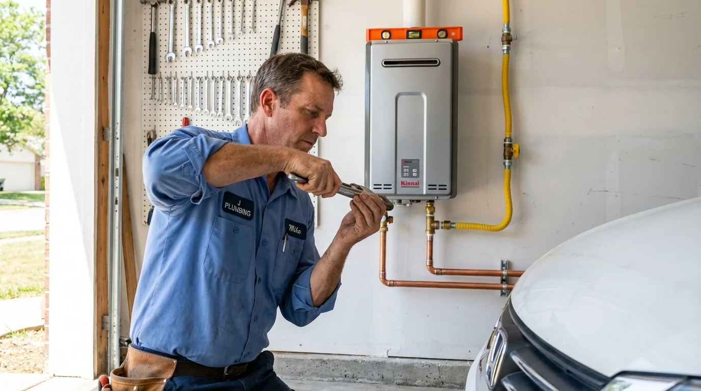 Tankless water heater installation by a Johns Plumbing LLC plumber in Brillion